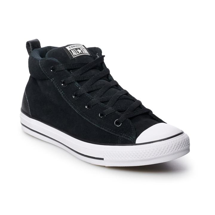 Men's Converse Chuck Taylor All Star Street Mid Suede Sneakers, Size: M13w15, Black