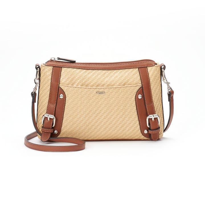 Chaps Amelia Straw Crossbody Bag, Women's, Natural