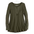 Girls 7-16 & Plus Size Mudd&reg; Ribbed Pocket Jegging Tee With Necklace, Size: 12 1/2, Dark Green
