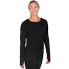 Women's Skechers Hot Chi Thumb Hole Pullover, Size: Medium, Black