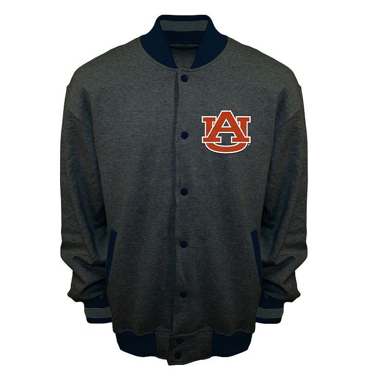 Men's Franchise Club Auburn Tigers Classic Fleece Jacket, Size: 4xl, Grey