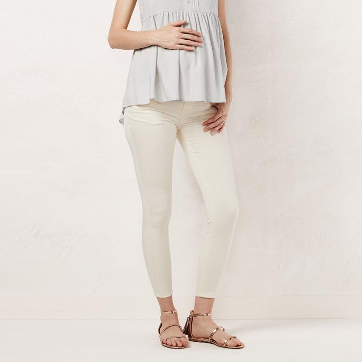 Maternity Lc Lauren Conrad Full-belly Panel Jeggings, Women's, Size: 4-mat, White Oth