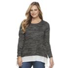 Plus Size Croft & Barrow&reg; Striped Mock-layer Sweater, Women's, Size: 1xl, Oxford