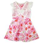 Girls 4-6x Nanette Print Scuba Dress With Lace Shrug, Girl's, Size: 6, Pink