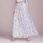 Lc Lauren Conrad Dress Up Shop Collection Floral Tulle Maxi Skirt - Women's, Size: Large, Light Grey
