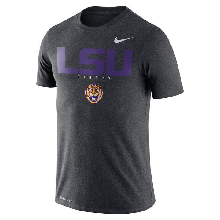 Men's Nike Lsu Tigers Facility Tee, Size: Xxl, Char