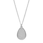 Glitter Teardrop Pendant Necklace, Women's, Silver