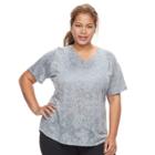 Plus Size Tek Gear&reg; Burnout Tee, Women's, Size: 3xl, Med Grey