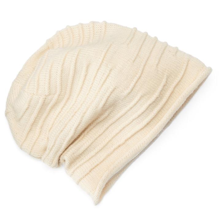 Women's Sijjl Wool Ribbed Beanie, White