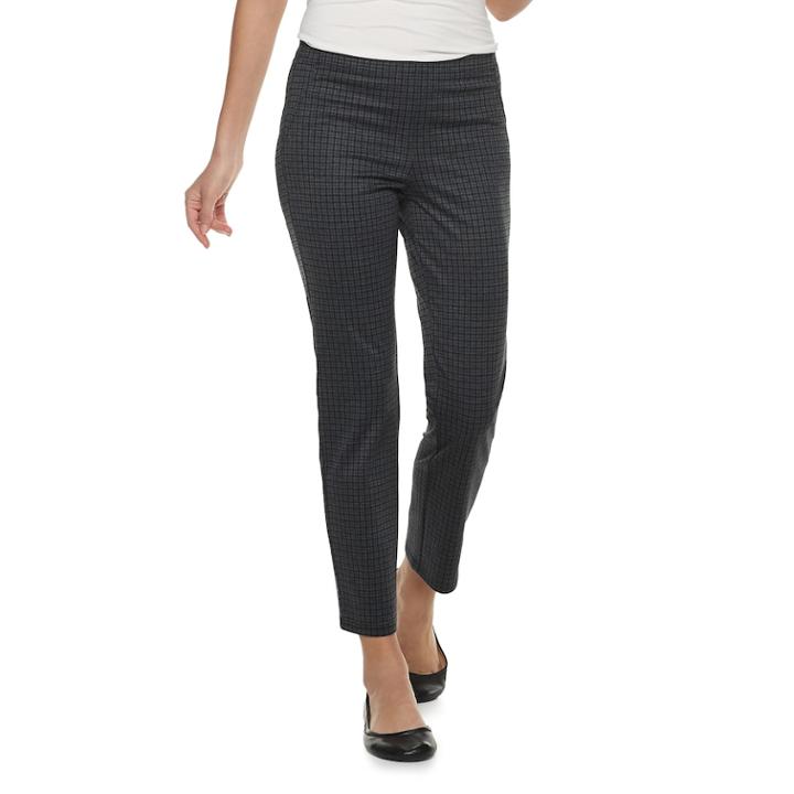 Women's Utopia By Hue Royal Plaid Loafer Leggings, Size: Xl, Black