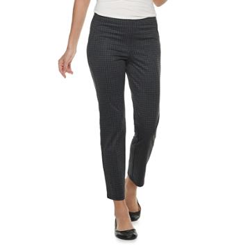 Women's Utopia By Hue Royal Plaid Loafer Leggings, Size: Xl, Black