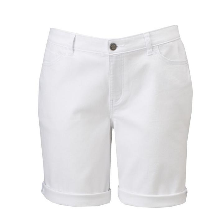 Plus Size Simply Vera Vera Wang Faded Jean Bermuda Shorts, Women's, Size: 20 W, White