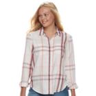 Juniors' Mudd&reg; Plaid Shirt, Teens, Size: Xl, White