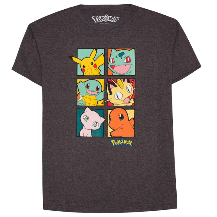 Boys 8-20 Pokemon Squares Tee, Size: Small, Dark Grey