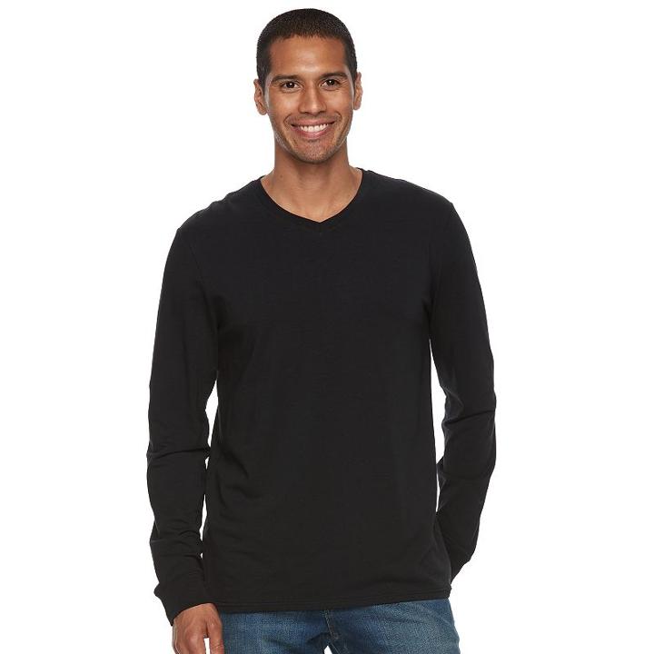 Men's Sonoma Goods For Life&reg; Classic-fit Flexwear V-neck Tee, Size: Large, Black