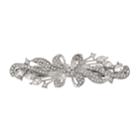 Simulated Crystal Bow Barrette Hair Clip, Women's, Silver