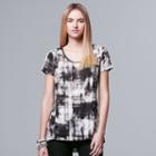 Women's Simply Vera Vera Wang Crinkle Tee, Size: Small, Grey (charcoal)