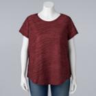 Plus Size Simply Vera Vera Wang Essential Windy Jacquard Tee, Women's, Size: 3xl, Dark Red