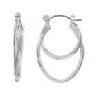 Silver Tone Loop Earrings, Women's