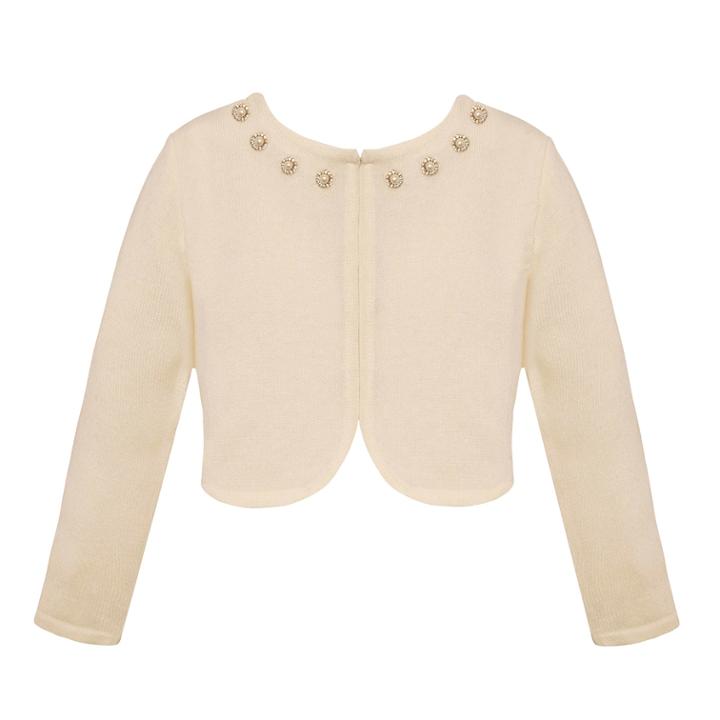 Girls 7-16 & Plus Size American Princess Jewel Neck Cardigan, Size: Medium, White Oth