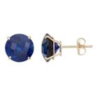 Lab-created Sapphire 10k Gold Stud Earrings, Women's, Blue