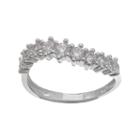 Primrose Sterling Silver Cubic Zirconia Curve Ring, Women's, Size: 7, White