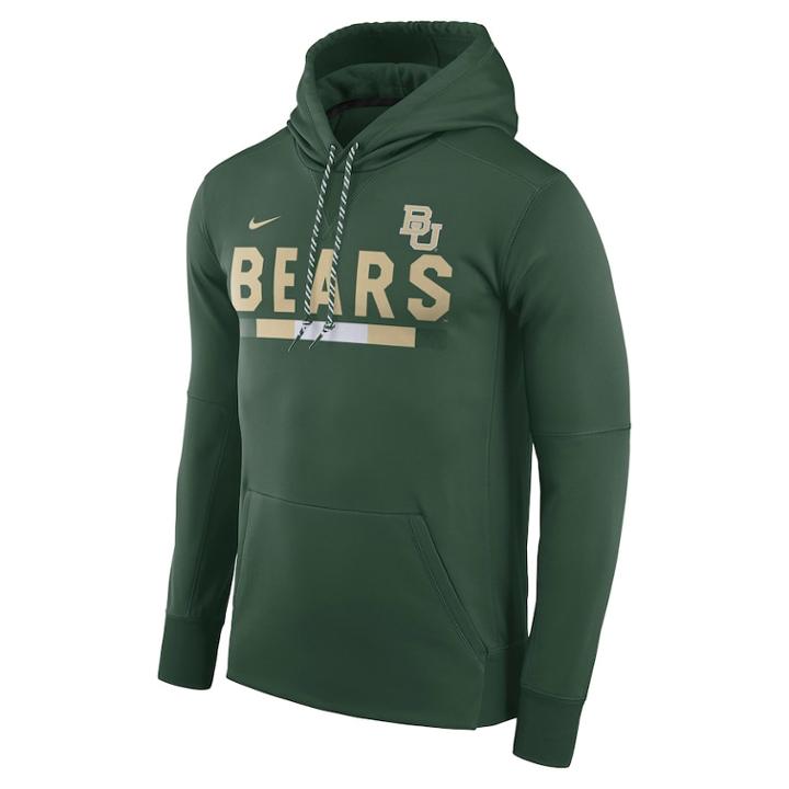 Men's Nike Baylor Bears Therma-fit Hoodie, Size: Large, Green