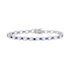 Sterling Silver Lab-created White & Blue Sapphire Tennis Bracelet, Women's, Size: 7.25
