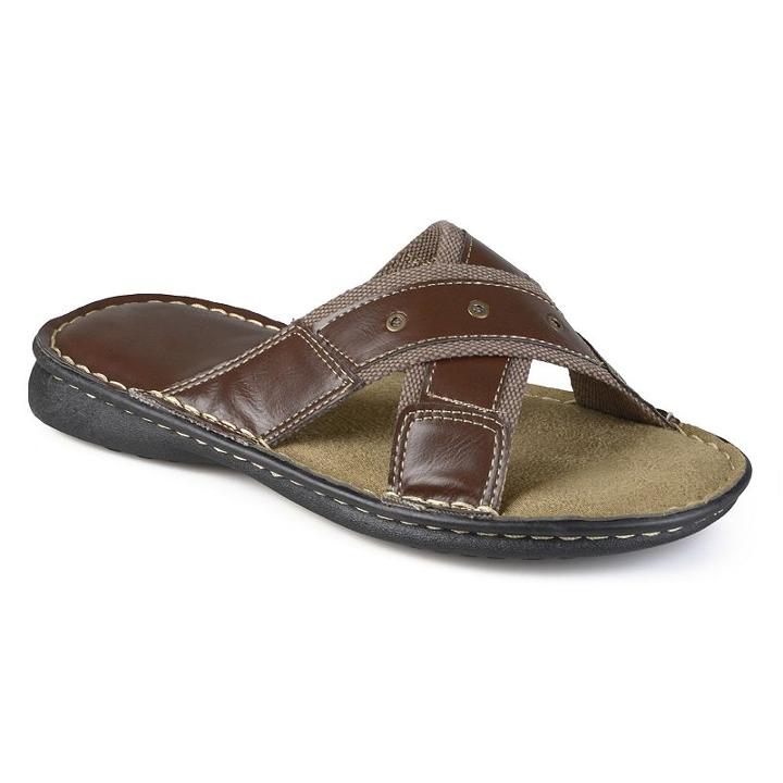 Vance Co. Men's Crisscross Slide Sandals, Size: 9, Brown