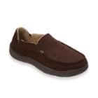 Men's Dearfoams Perforated Microfiber Wide-width Closed Back Slippers, Size: Xl, Lt Brown