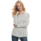 Women's Sonoma Goods For Life&trade; Essential Supersoft Flannel Shirt, Size: Xl, White