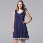 Plus Size Simply Vera Vera Wang Basic Luxury Chemise, Women's, Size: 2xl, Blue
