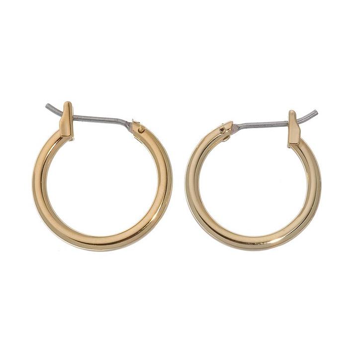 Napier Gold-tone Hoop Earrings - 5/8-in, Women's, Yellow