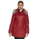 Women's Apt. 9&reg; Hooded Quilted Puffer Jacket, Size: Xl, Dark Pink