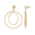 Napier Double Hoop Nickel Free Drop Earrings, Women's, Gold