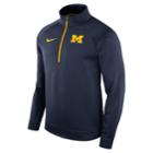 Men's Nike Michigan Wolverines Quarter-zip Therma Top, Size: Xxl, Blue (navy)