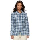 Women's Chaps Plaid Twill Button-down Shirt, Size: Large, Blue