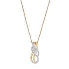 14k Gold Over Silver 1/10 Carat T.w. Diamond Twist Pendant, Women's, Size: 18, White