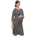 Maternity A:glow Marled Pleat Sheath Dress, Women's, Size: Xs Maternity, Black