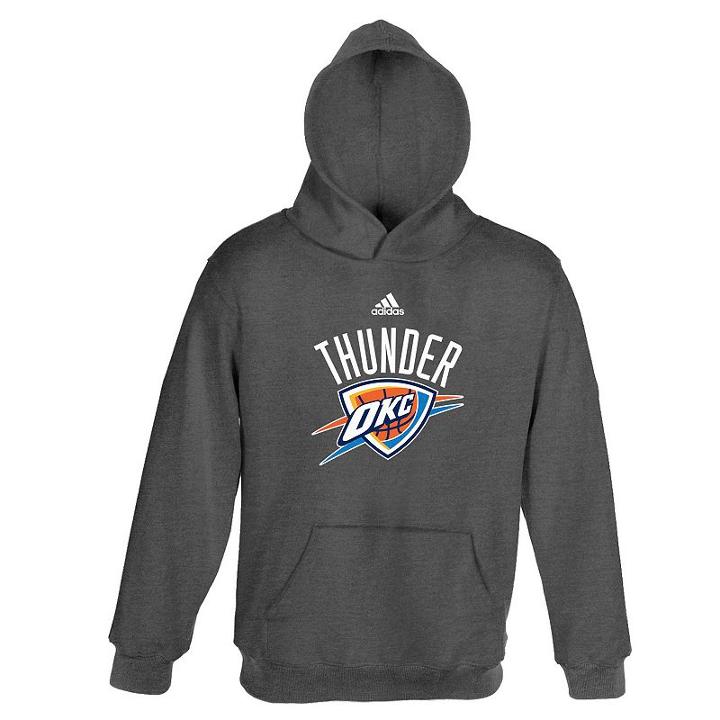 Boys 4-7 Adidas Oklahoma City Thunder Fleece Hoodie, Men's, Size: Large, Grey (charcoal)
