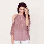 Women's Lc Lauren Conrad Ruffle Cold-shoulder Top, Size: Xl, Pink