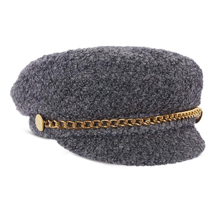 Women's Scala Boucle Chained Fisherman Cap, Grey (charcoal)