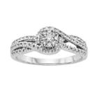 I Promise You Diamond Bypass Engagement Ring In Sterling Silver (1/3 Carat T.w.), Women's, Size: 7, White
