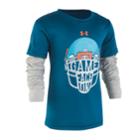 Toddler Boy Under Armour Game Face On Football Mock-layered Graphic Tee, Size: 4t, Dark Blue