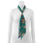 Dana Buchman Hydrangea Floral Oblong Wrap Scarf, Women's, Green Oth