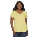 Juniors' Plus Size So&reg; Short Sleeve V-neck Tee, Girl's, Size: 2xl, Med Yellow