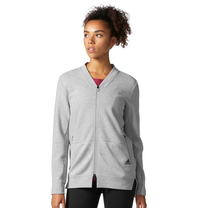 Women's Adidas Full-zip Cover-up, Size: Medium, Med Grey