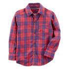 Boys 4-7 Carter's Plaid Flannel Button-down Shirt, Size: 6, Red Blue Plaid