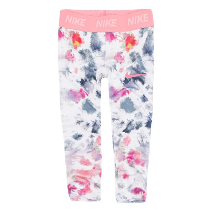Toddler Girl Nike Dri-fit Watercolor Print Leggings, Size: 3t, Med Pink