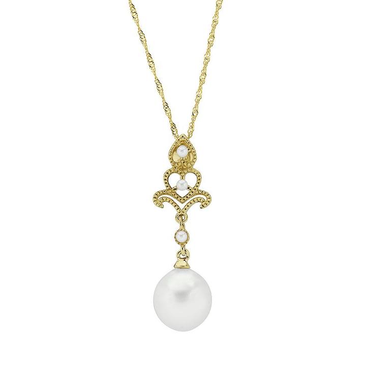 Pearlustre By Imperial Freshwater Cultured Pearl 14k Gold Pendant, Women's, Size: 18, White